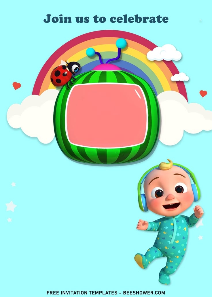 7 Littlebud Rainbow Cocomelon Birthday Invitation Templates Birthday