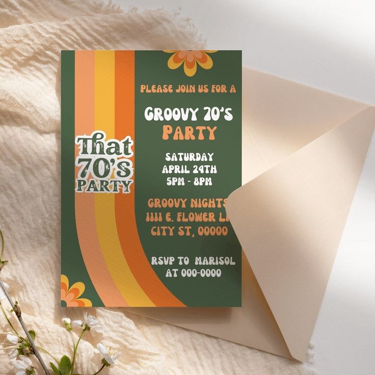 70 39 s Party Invitation Retro Party Invitation Template 70 39 s Party 