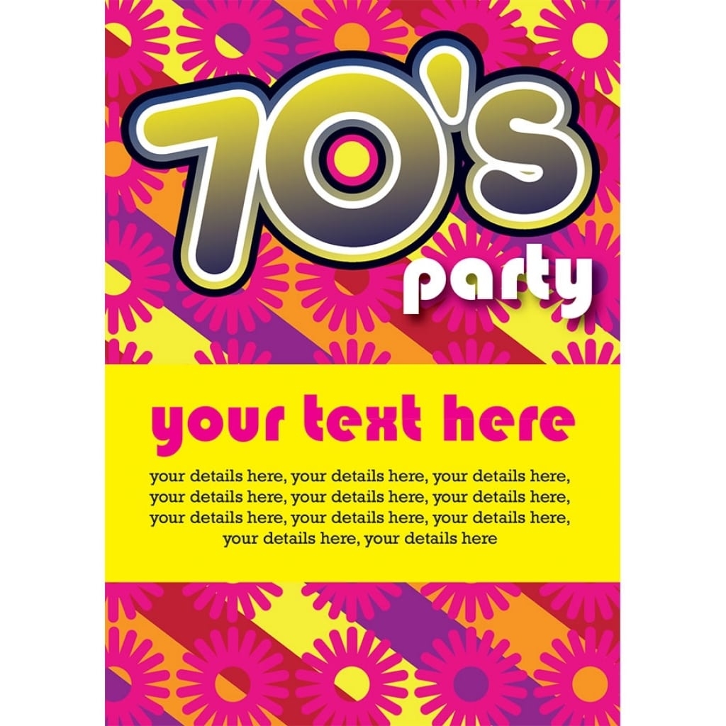 70s Party Invitations Templates Free Printable Templates