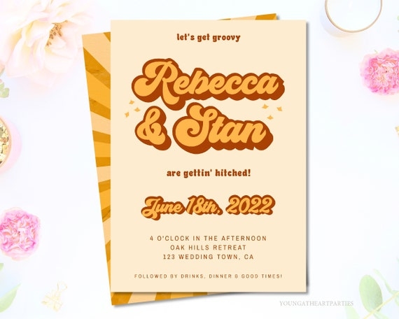 70s Wedding Invitation Template Groovy Wedding Invitation Groovy 