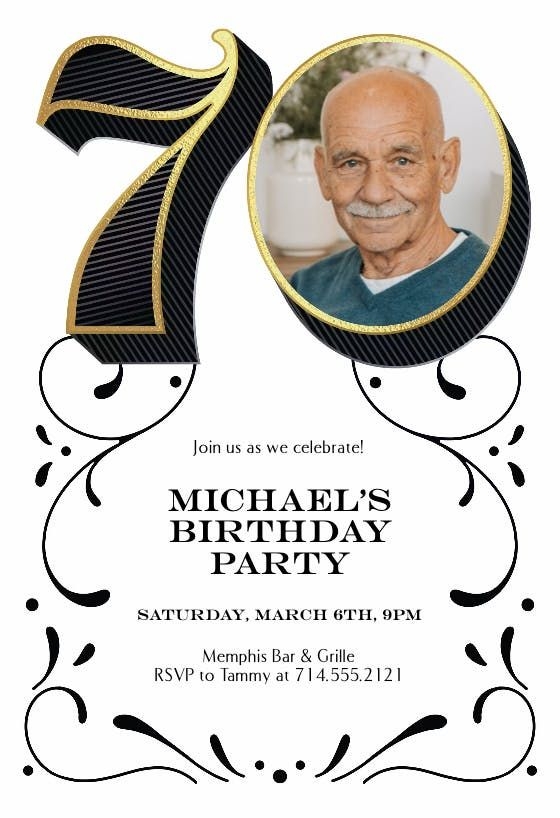 70th Birthday Invitation