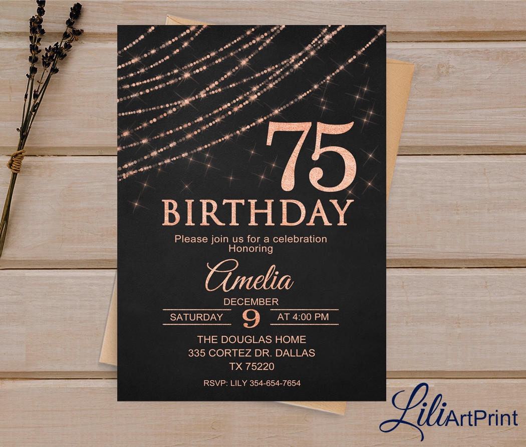 75Th Birthday Invitation Templates