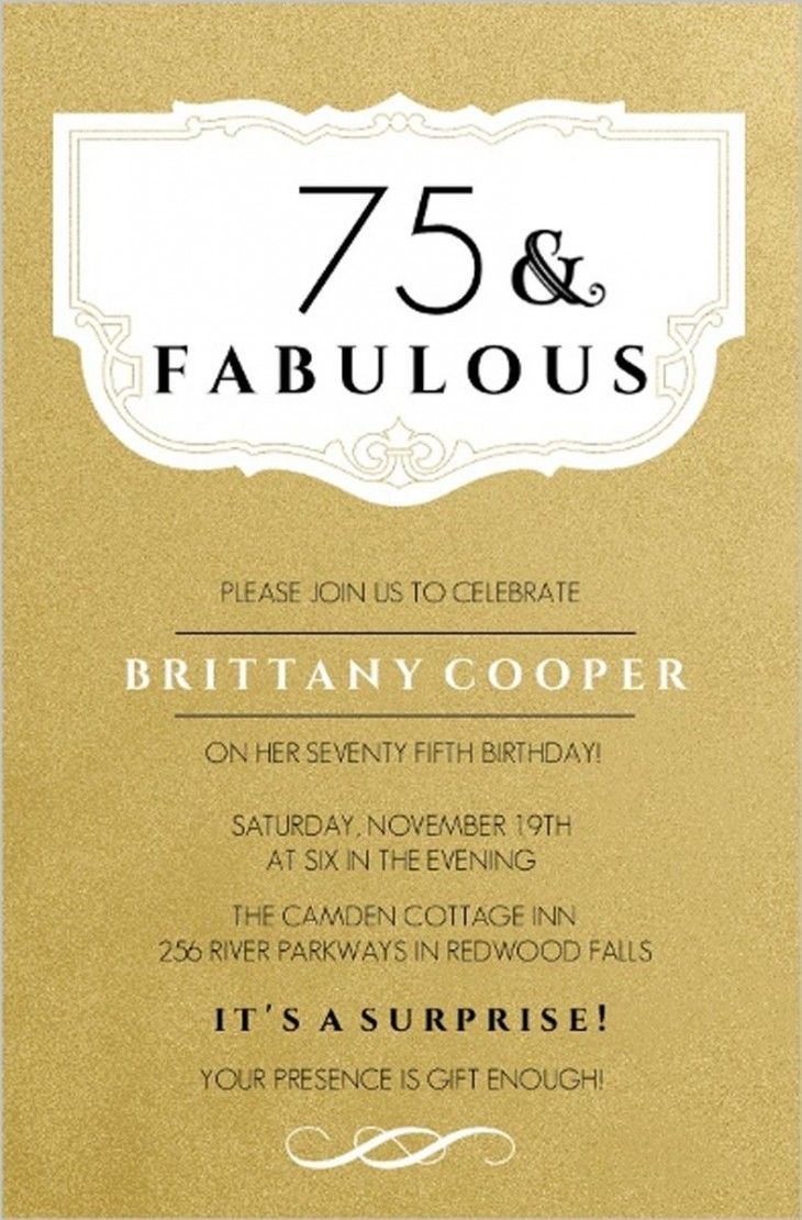 75Th Birthday Party Invitation Templates Invitationphil28