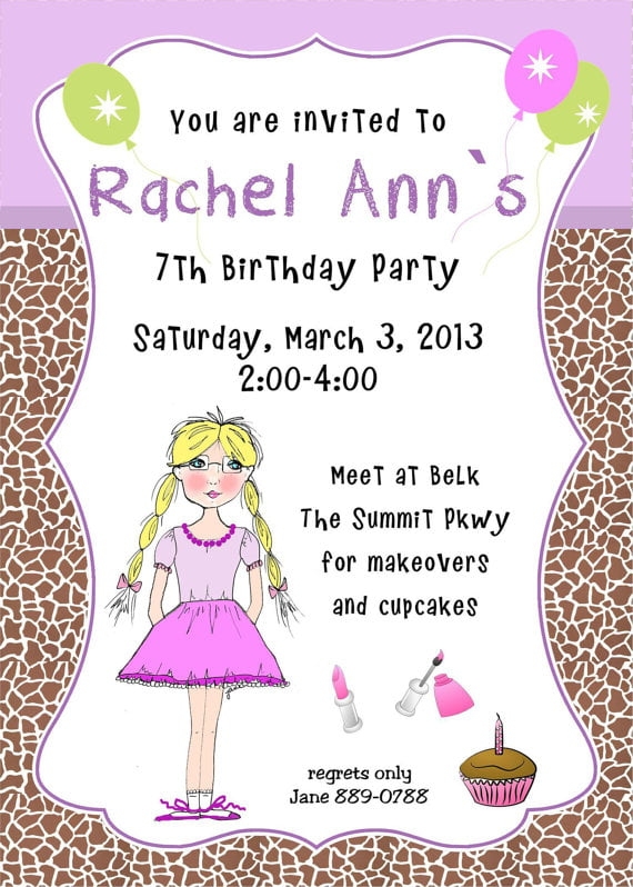 7th Birthday Party Invitation Wording FREE Invitation Templates Drevio