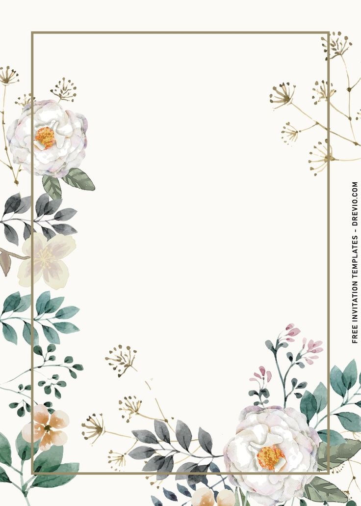 8 Aesthetic Watercolor Floral Birthday Invitation Templates Floral