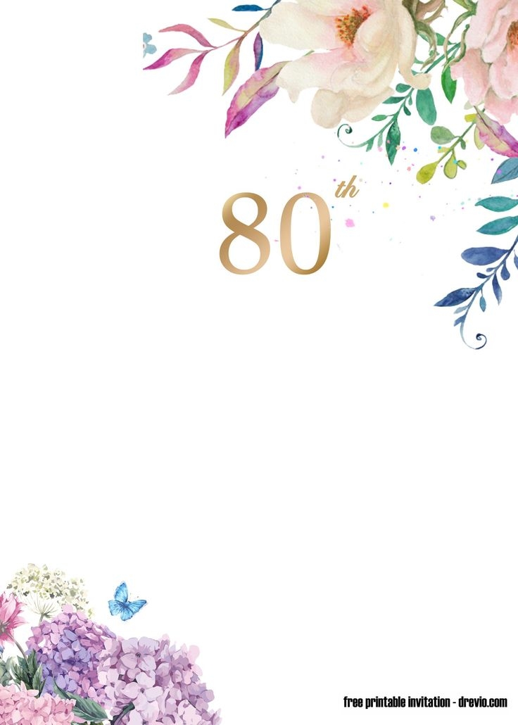 80th Birthday Invitation Templates Free Printable Get What You Need