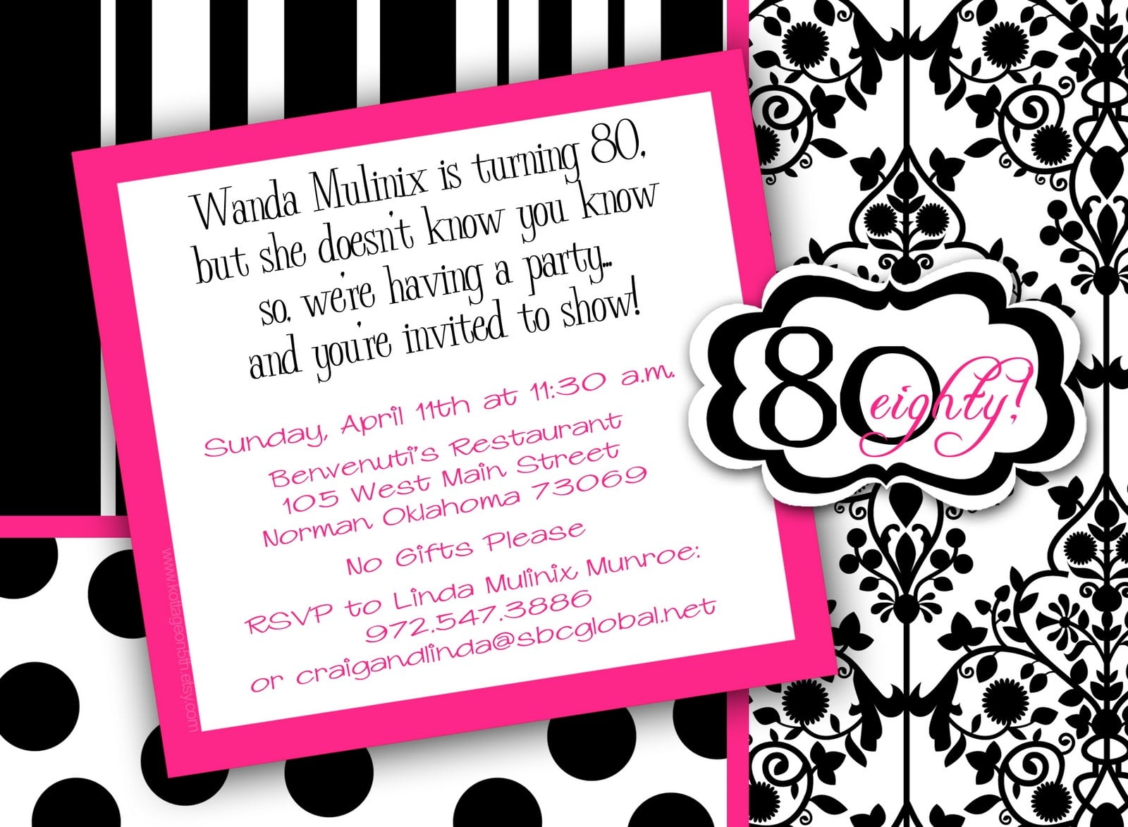 80th Birthday Party Invitations Templates Drevio Invitations Design