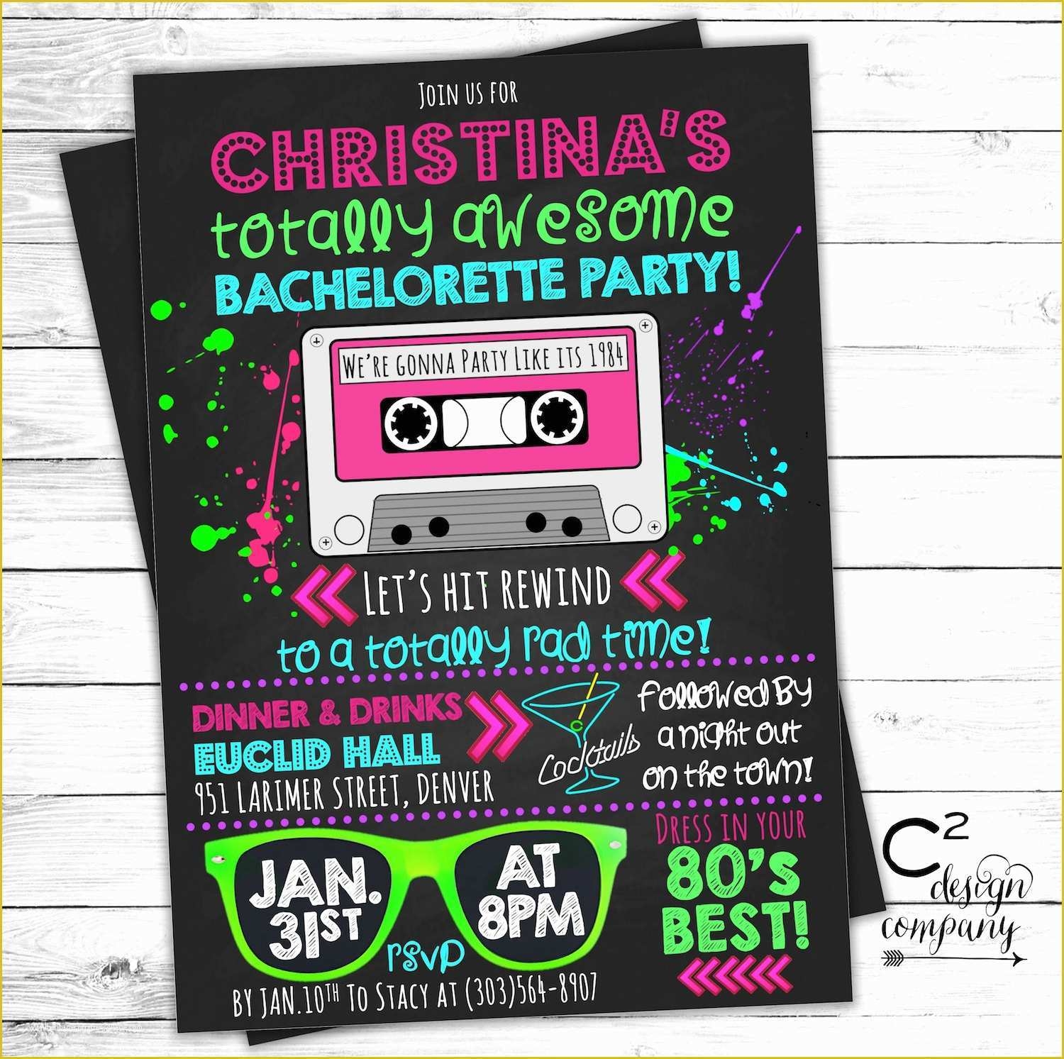 90S Theme Invitation Template Free