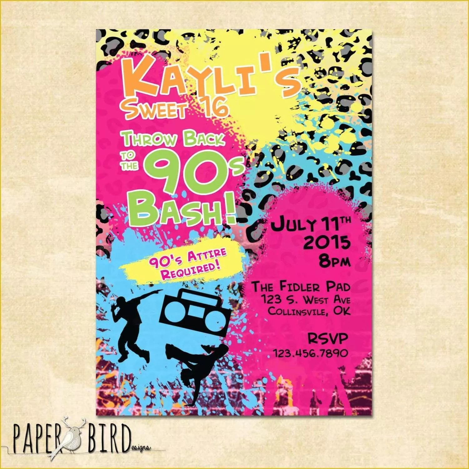 90S Theme Invitation Template Free Printable Word Searches