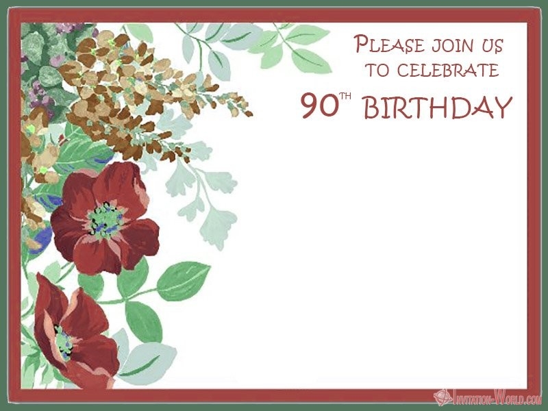 90th Birthday Invitation Ideas Invitation World