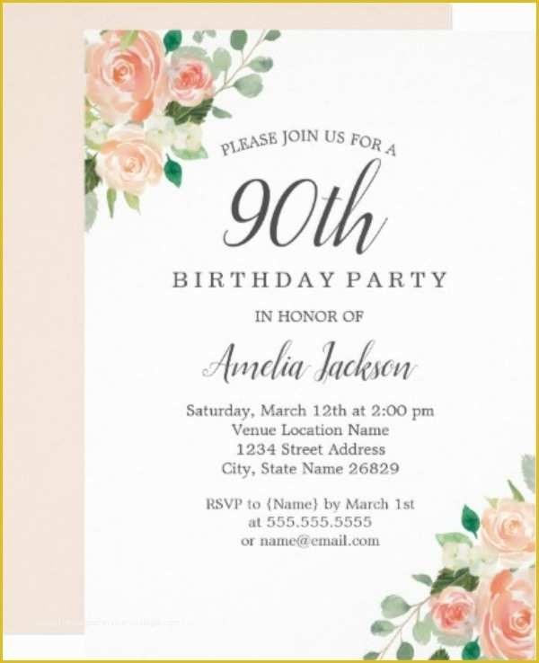 90th birthday party invitations templates free download