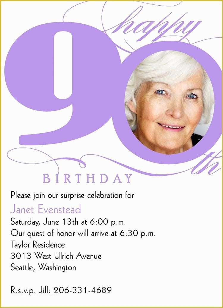 90th Birthday Party Invitations Templates Free Of 90th Milestone 