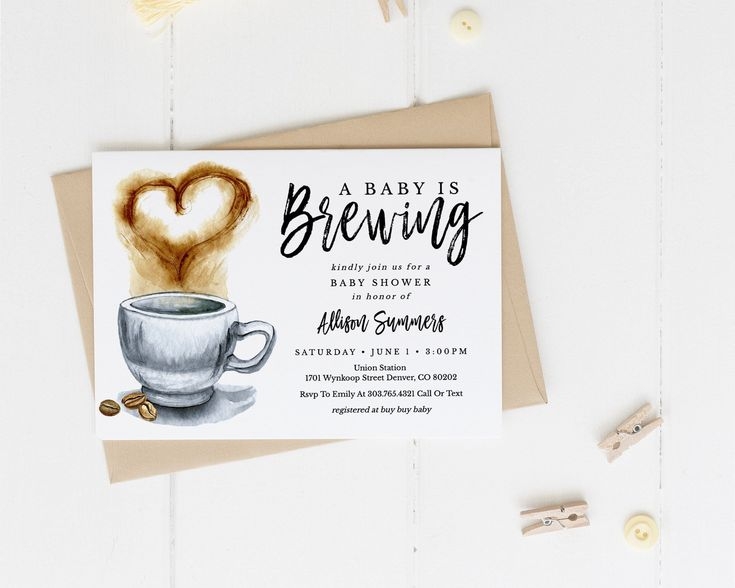 A Baby Is Brewing Coffee Themed Baby Shower Invitation Template