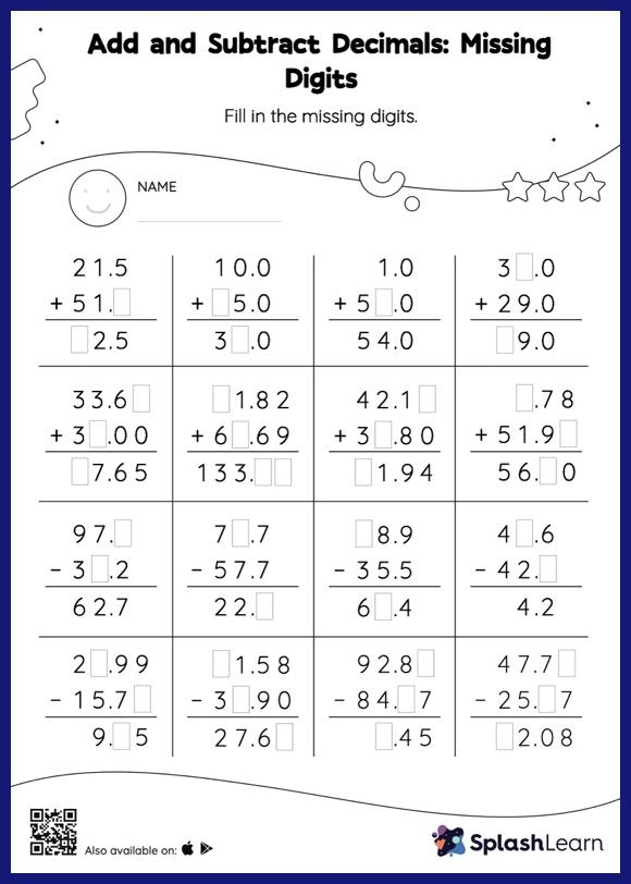 Add Subtract Decimals with Money Notation Worksheets K5 Learning 