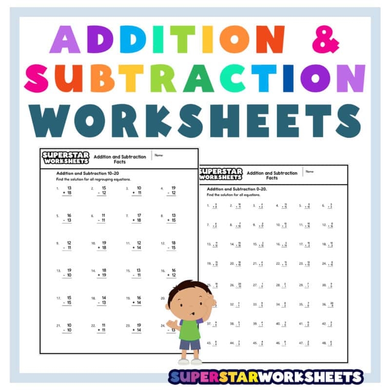 addition to 10 worksheets
