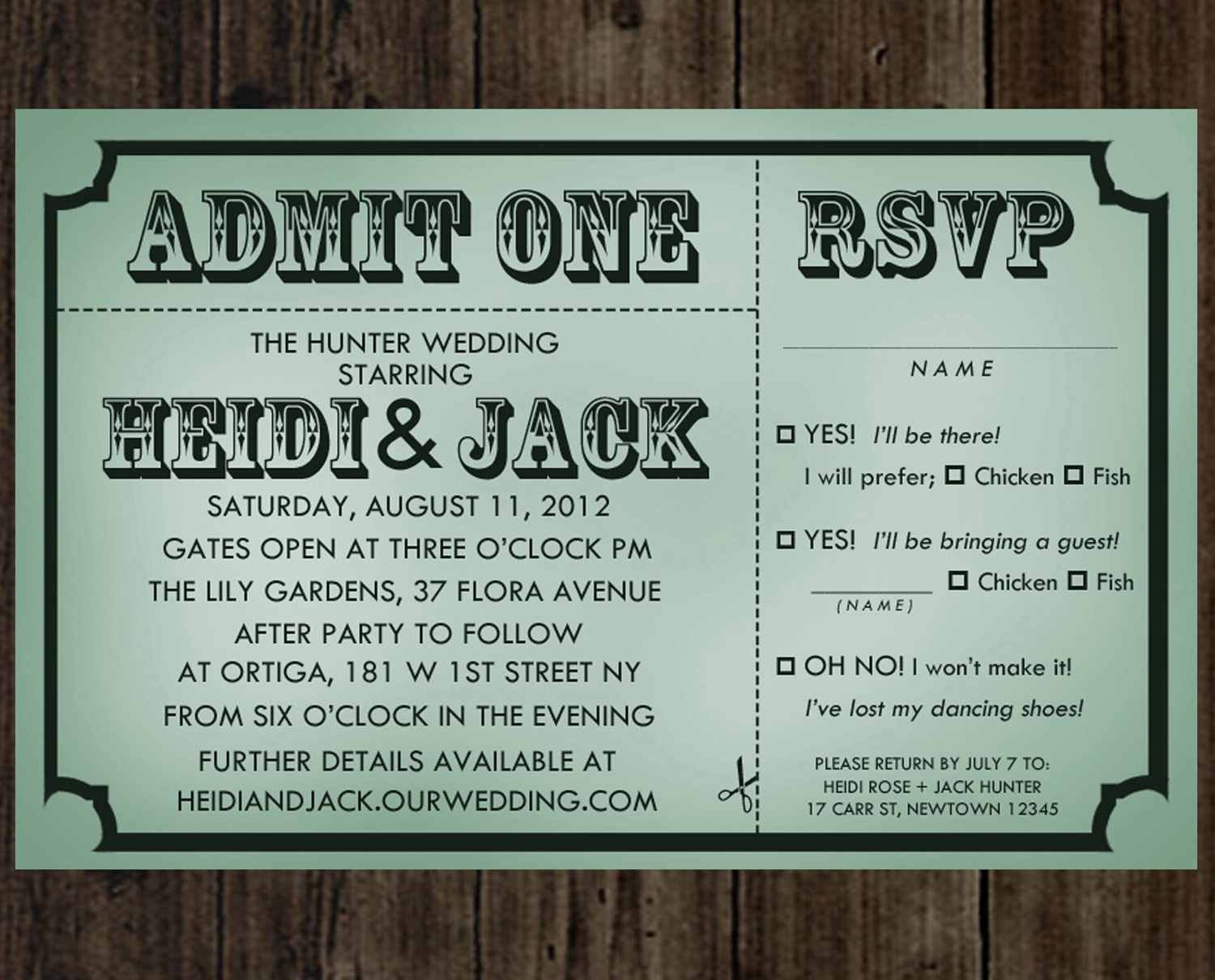 admit one ticket invitation template free