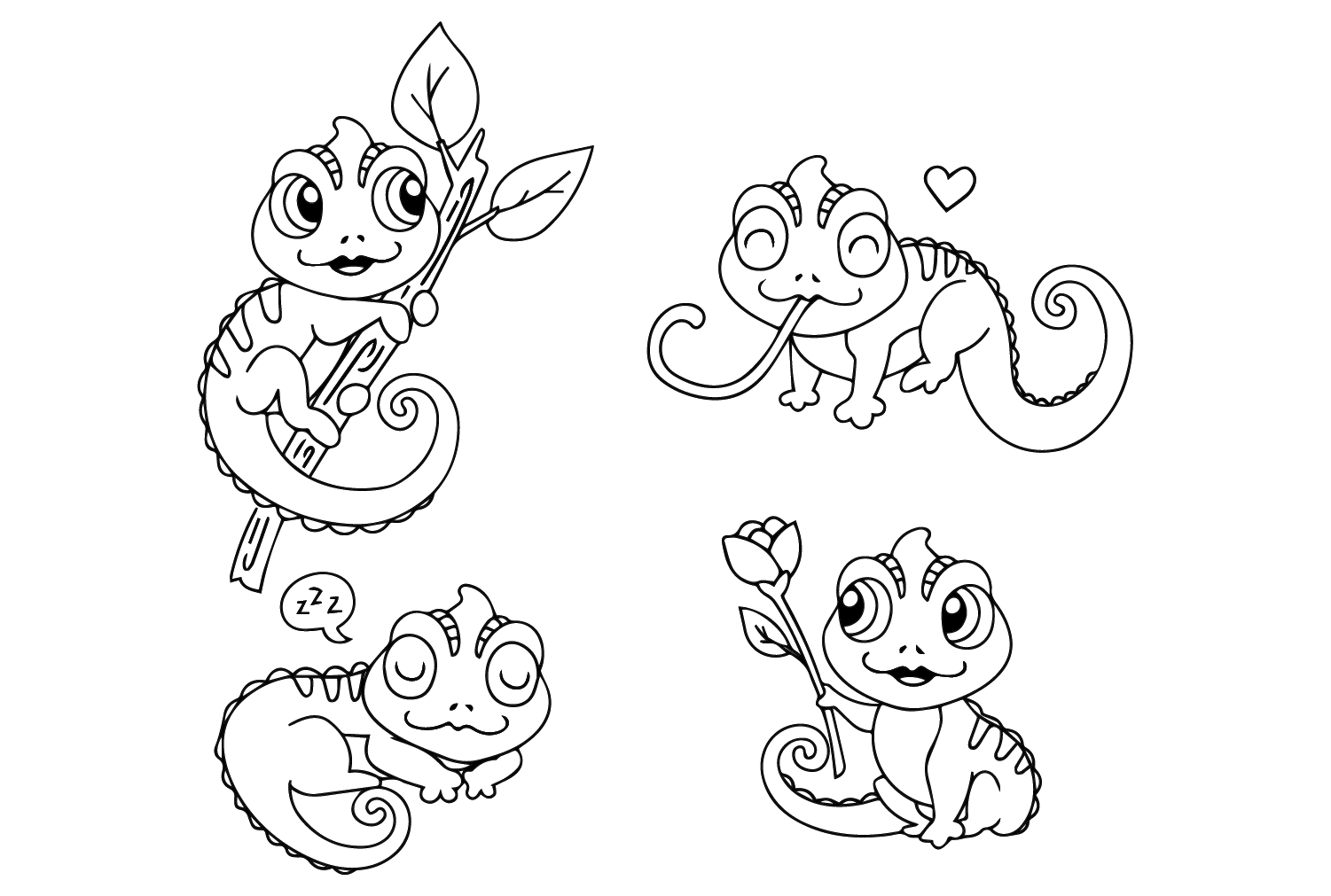 Chameleon Coloring Page