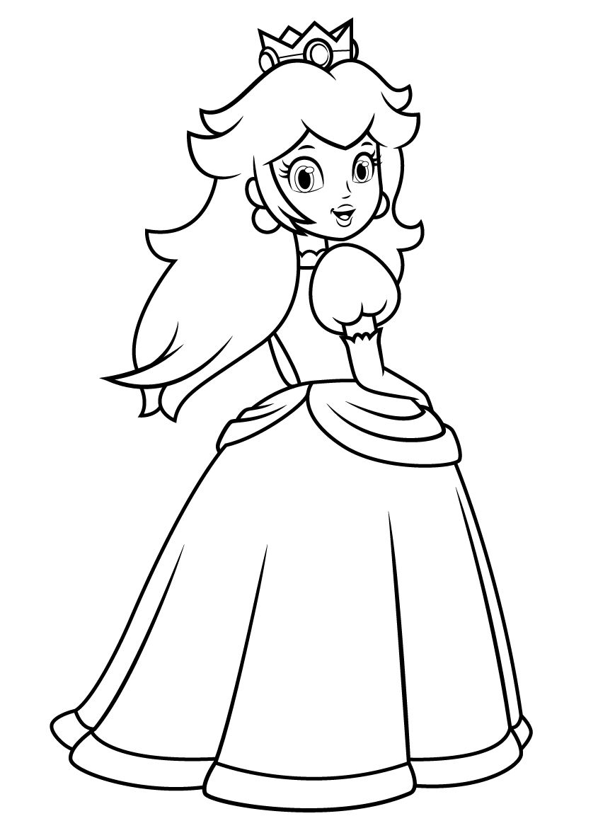 princess peach coloring pages free