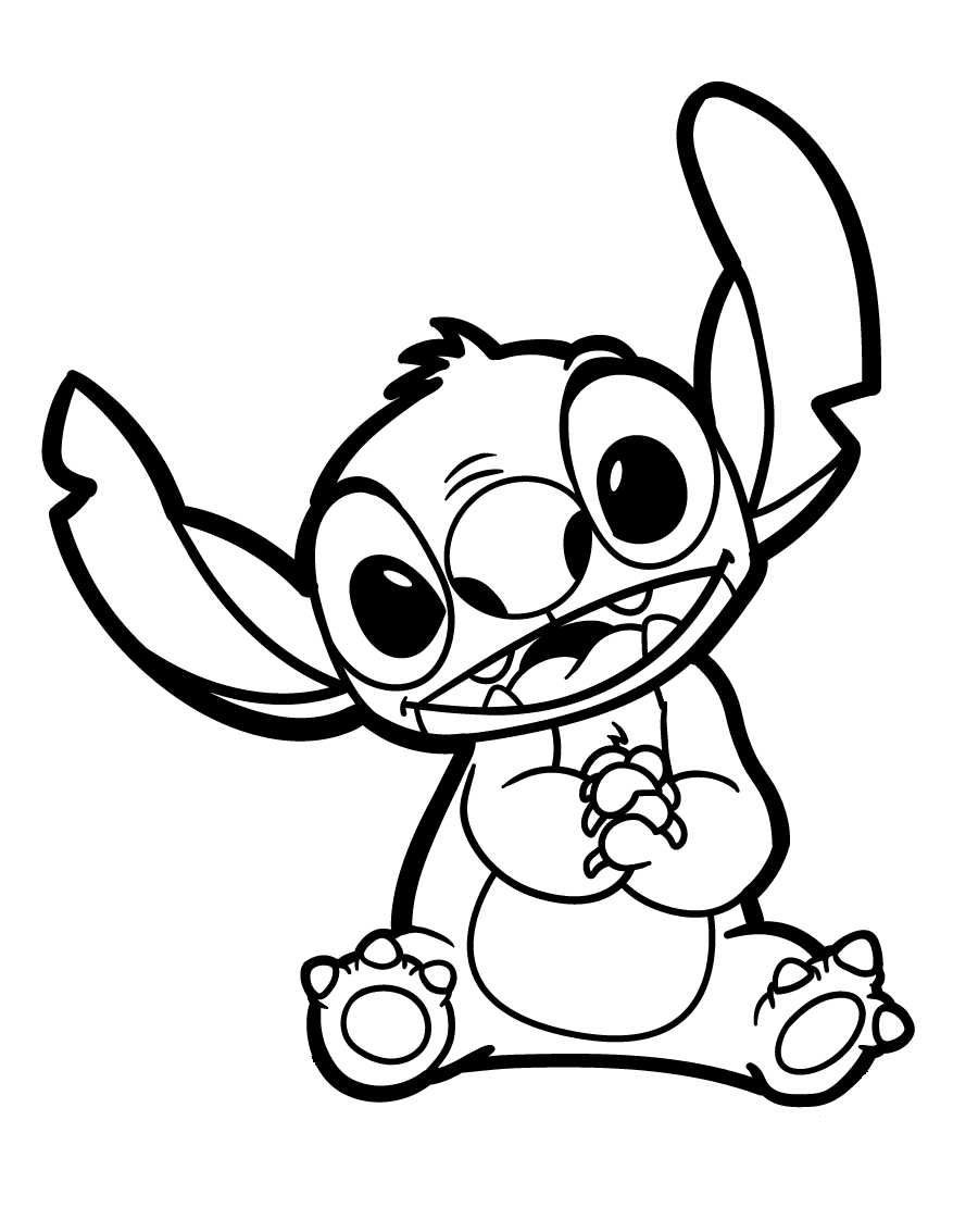 Adorable Cute Stitch Coloring Pages