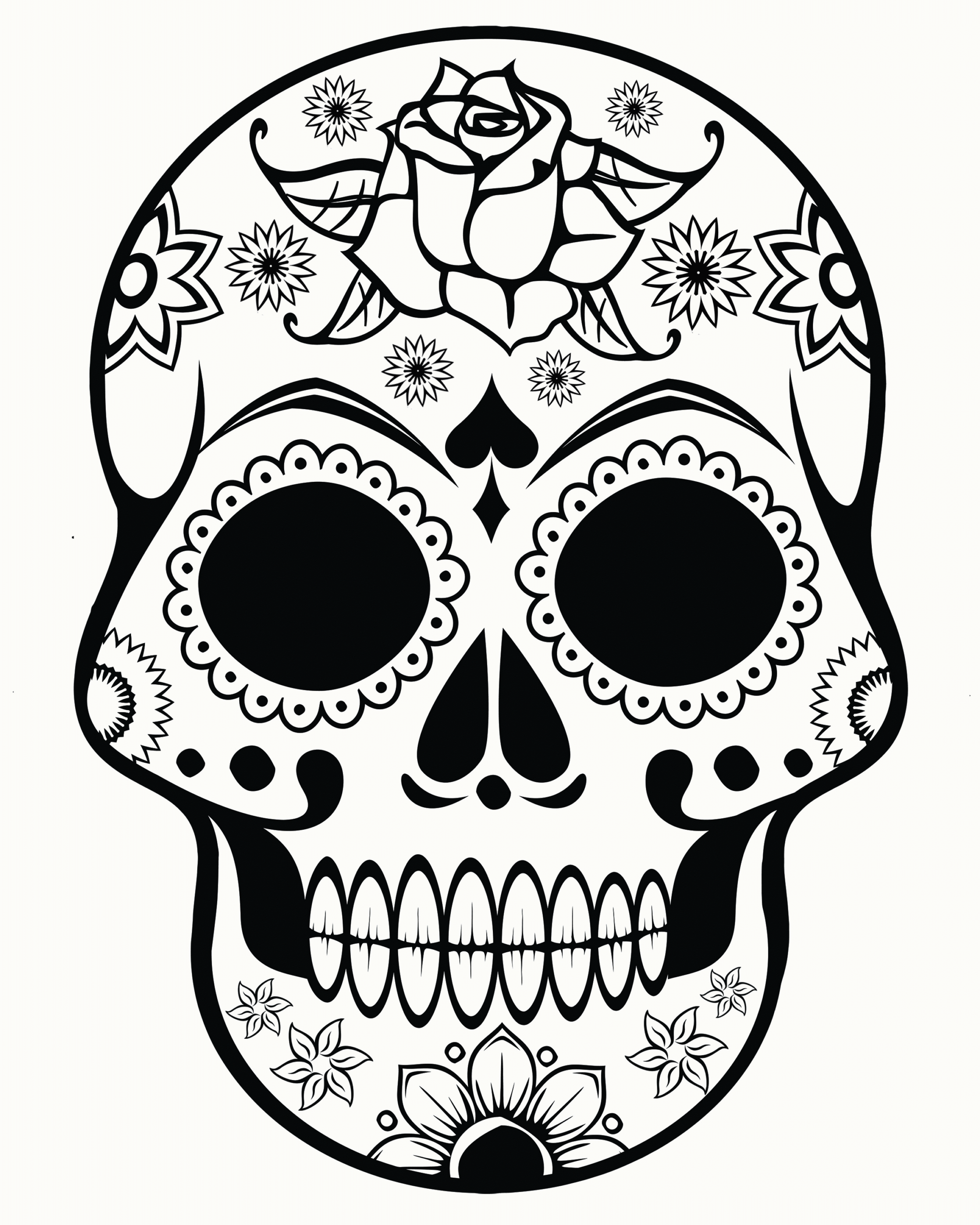 Candy Skull Coloring Pages