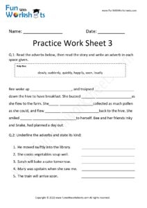 adverb practice worksheets