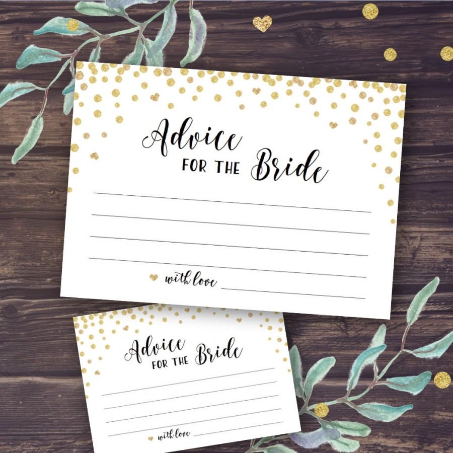 printable advice for the bride and groom cards