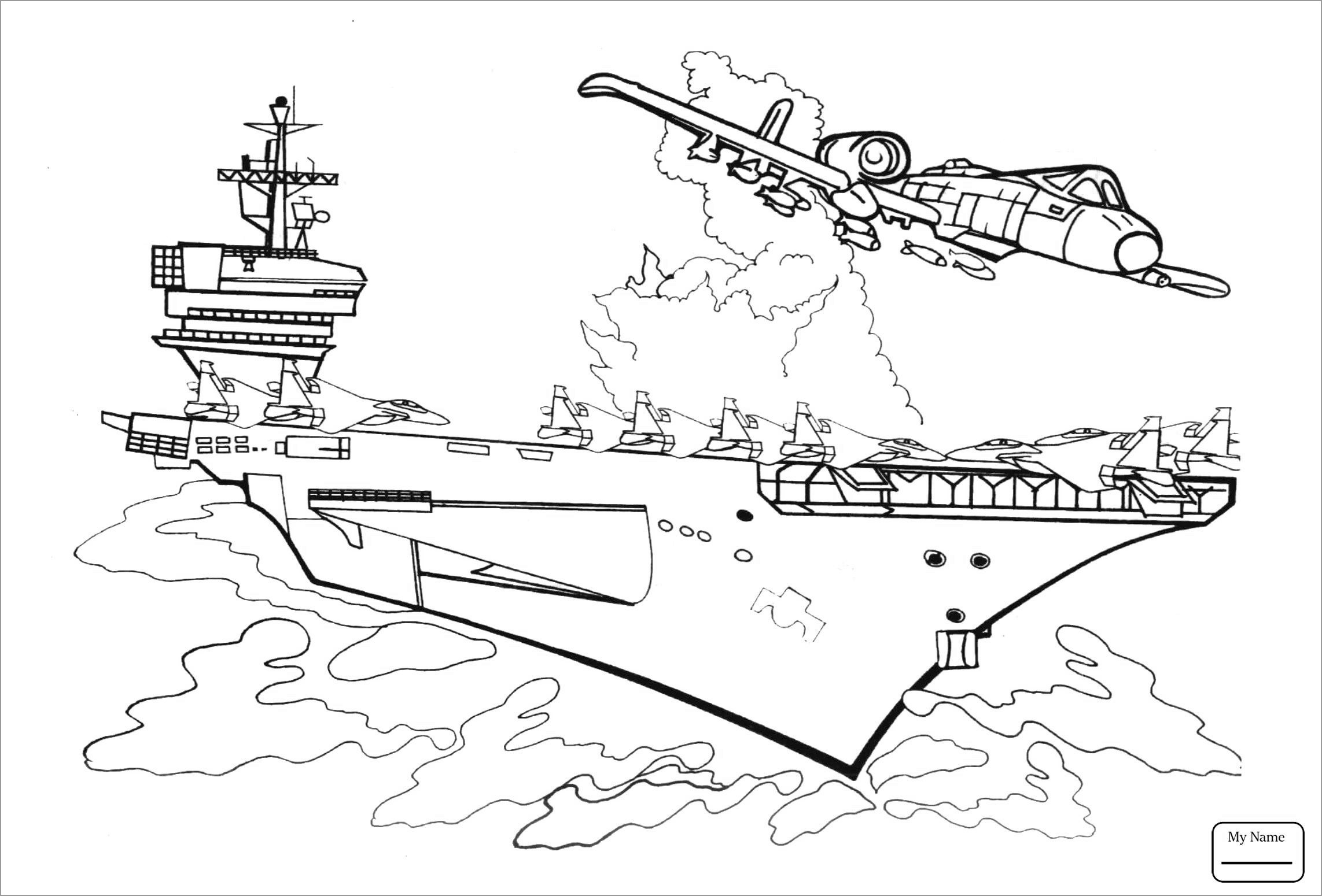 Aircraft Carrier Coloring Pages ColoringBay