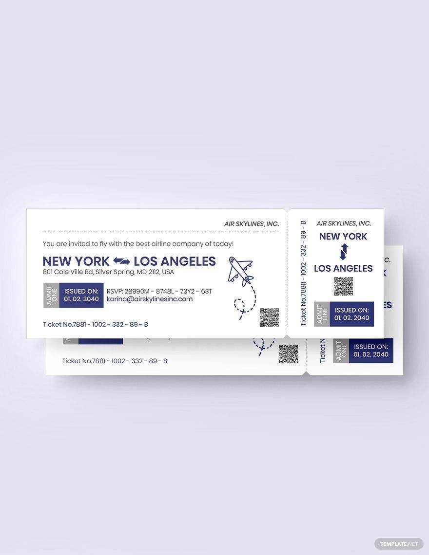Airline Ticket Invitation Template Download In Word Illustrator PSD 