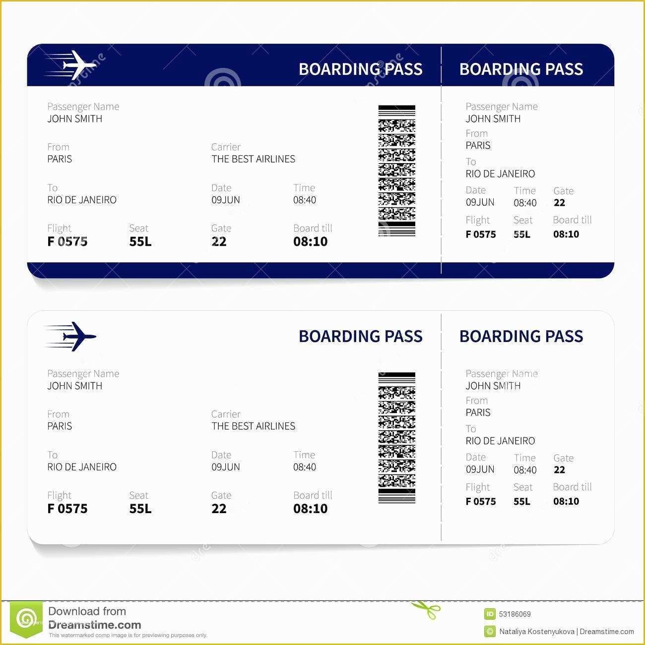 airline ticket invitation template