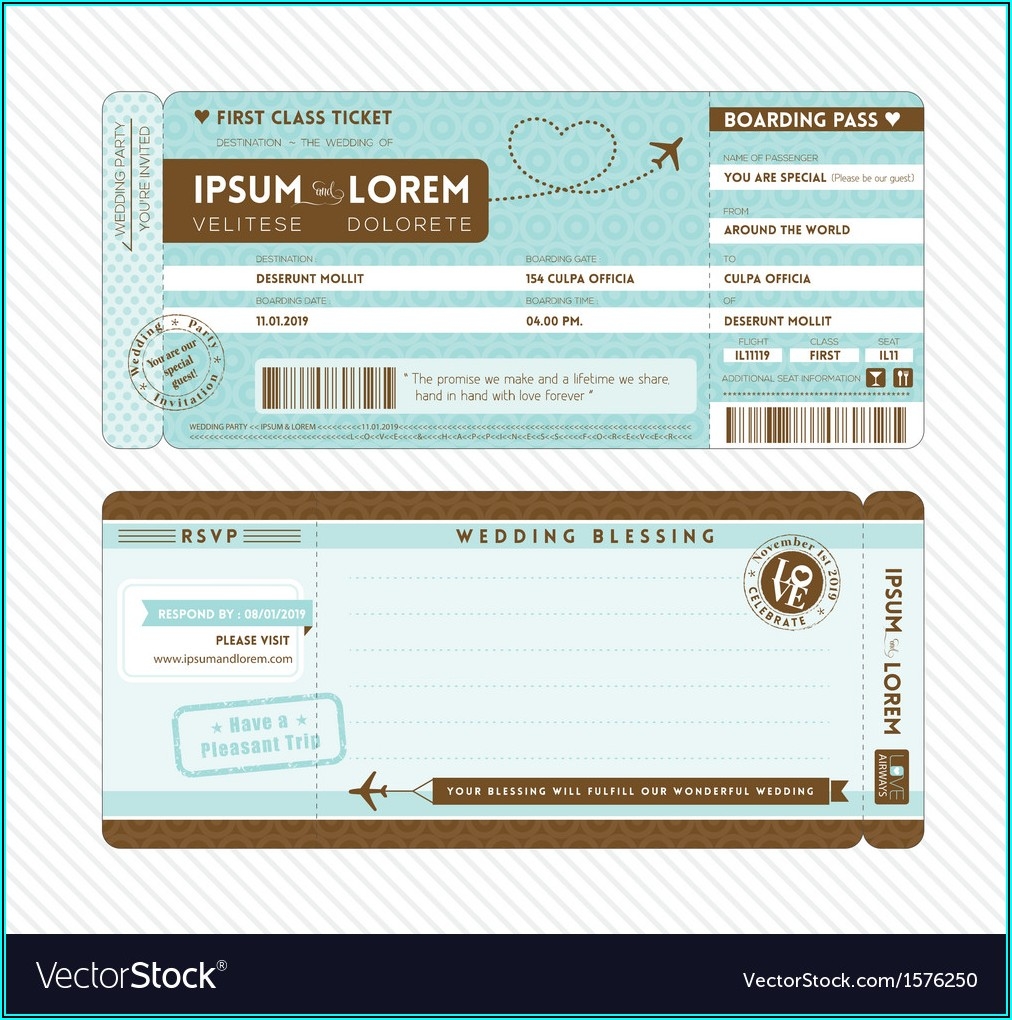 Airplane Ticket Invitation Template Template 2 Resume Examples 