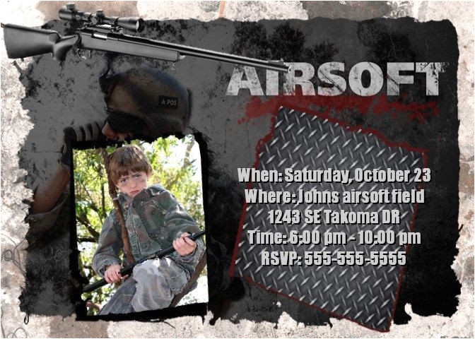 airsoft birthday party invitation template