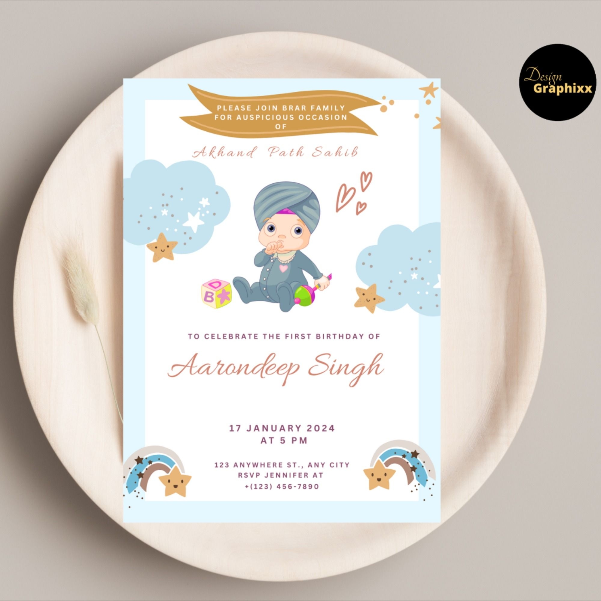 Akhand Path Sahib Invite Sukhmani Sahib Paath Invitation Editable 