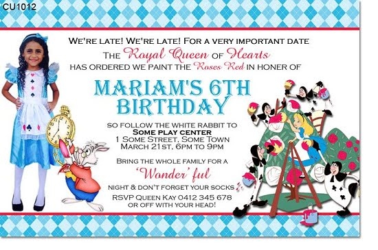 Alice In Wonderland Birthday Invitation Wording Ideas FREE Printable 