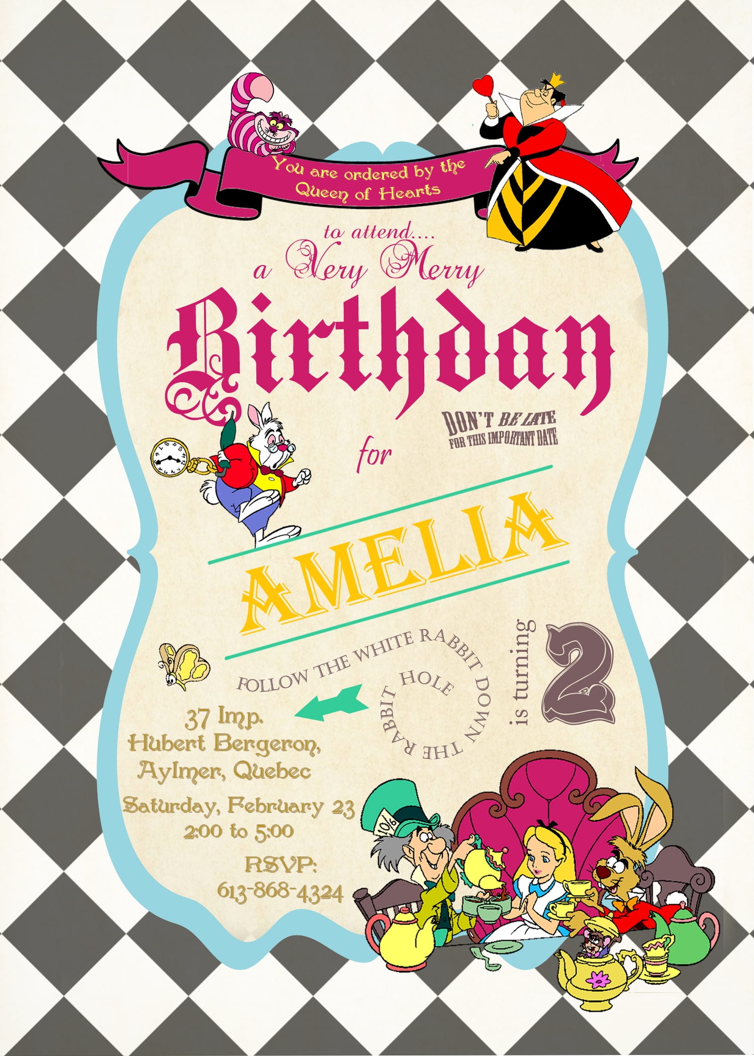 alice in wonderland birthday invitations templates free