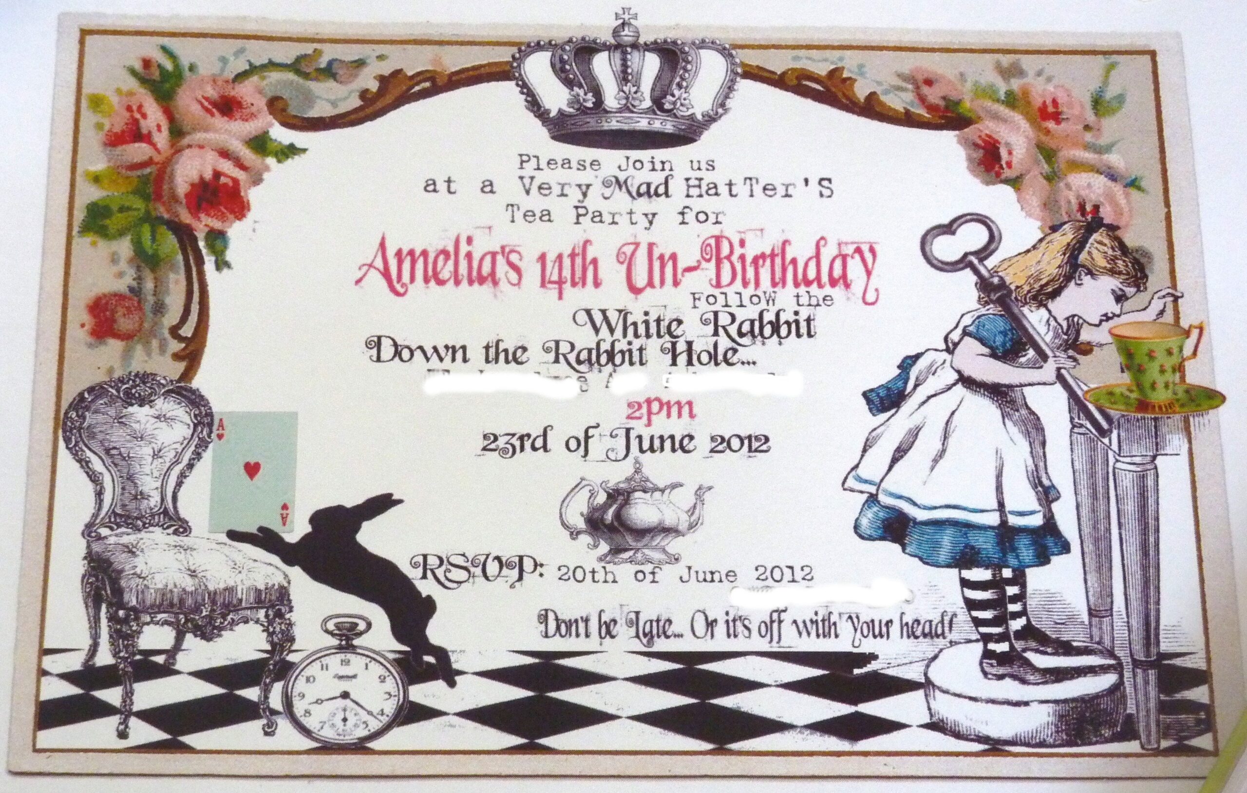Alice In Wonderland Birthday Invitations FREE Invitation Templates