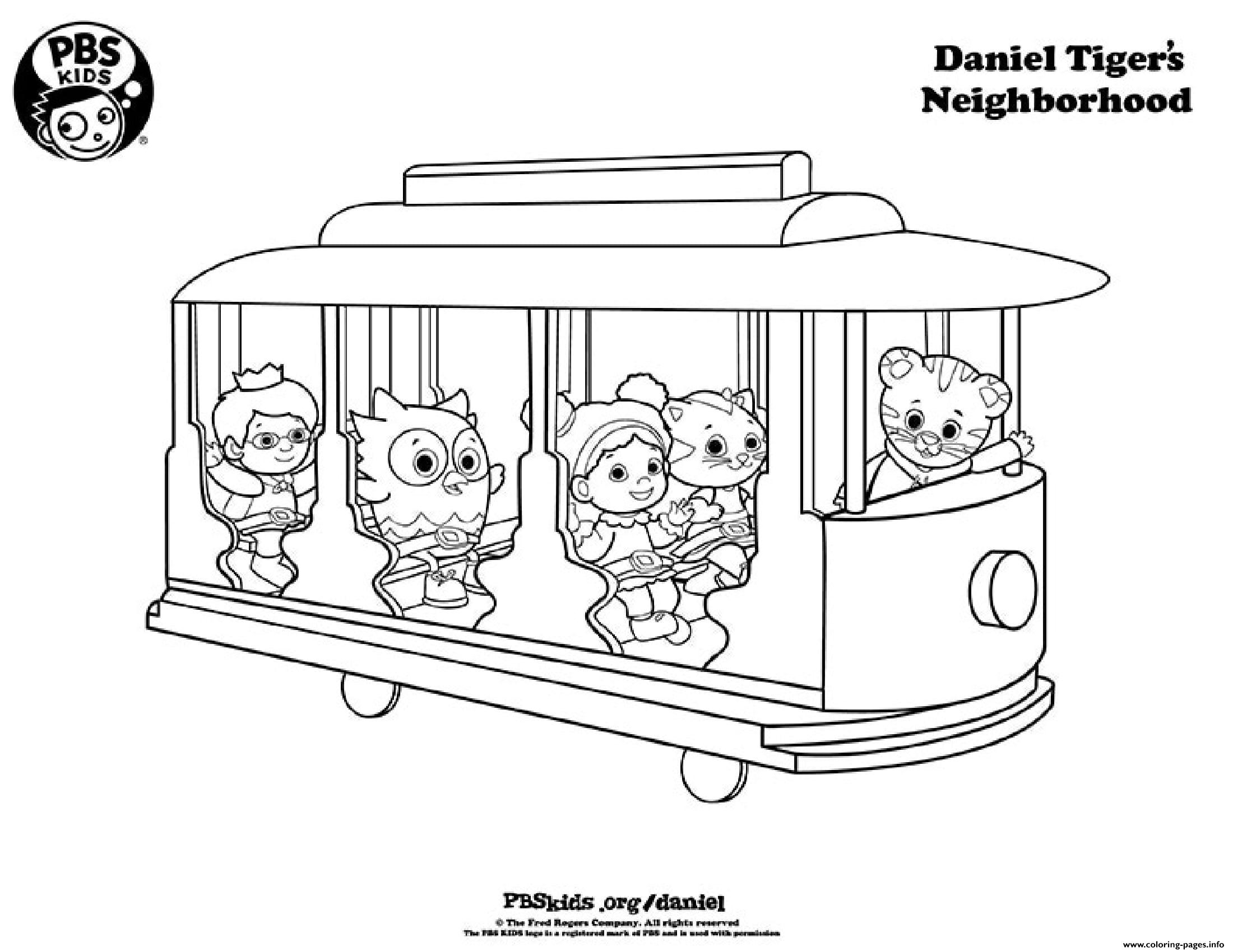 All In The Train Daniel Tiger Coloring Page Printable