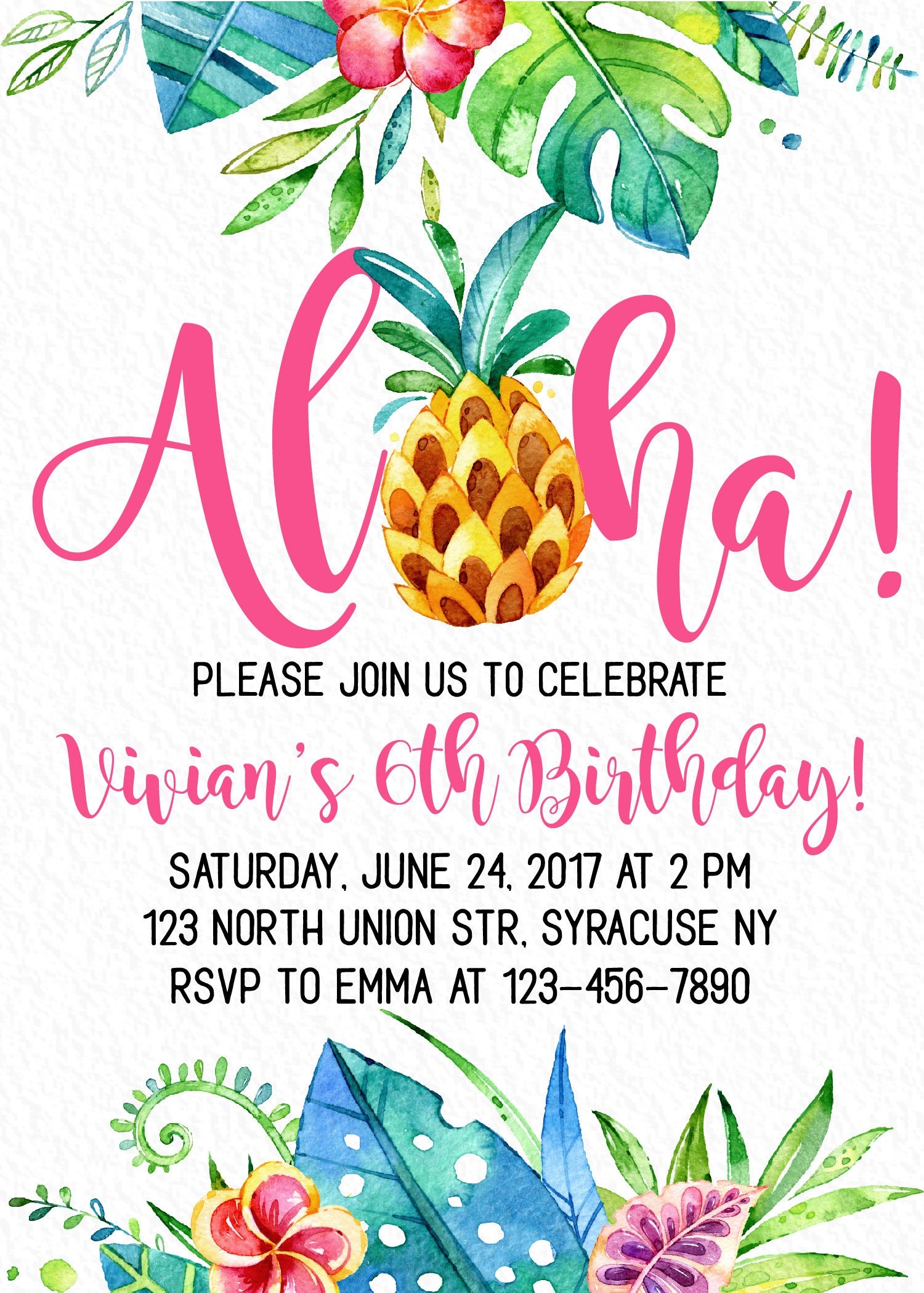 aloha invitation template free