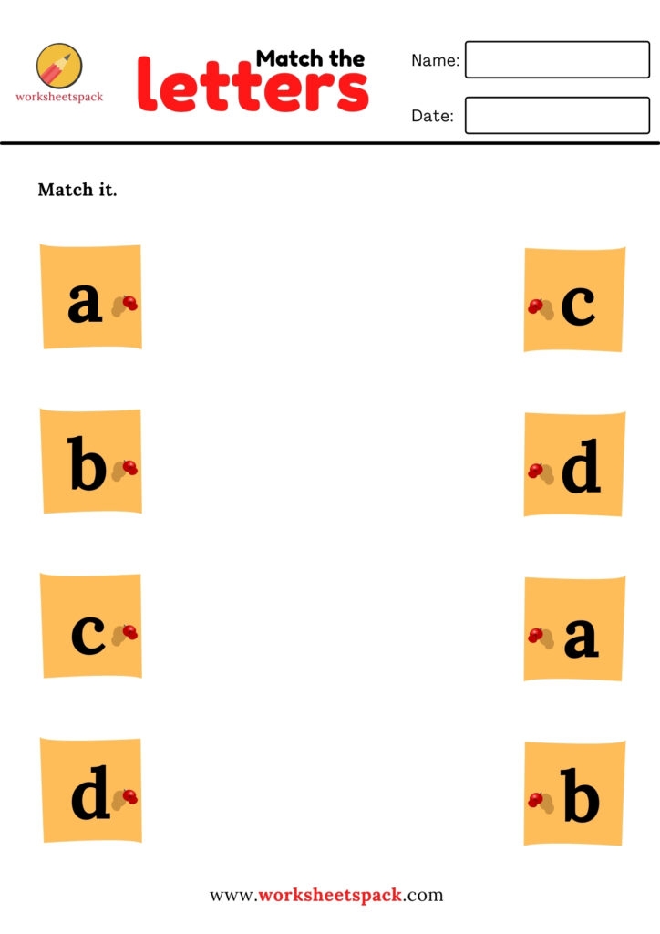 Alphabet Matching Worksheets Lowercase Letters Worksheetspack