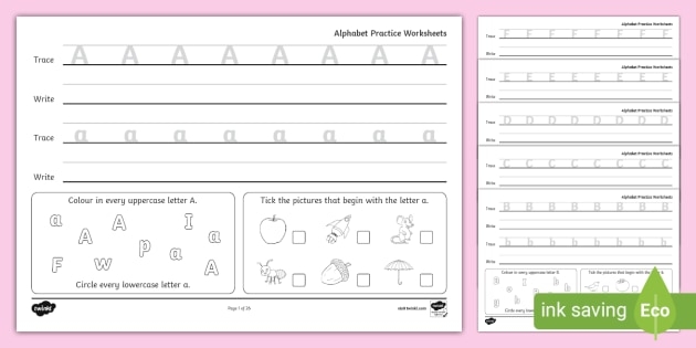 Alphabet Practise Worksheets teacher Made Twinkl Worksheets Library