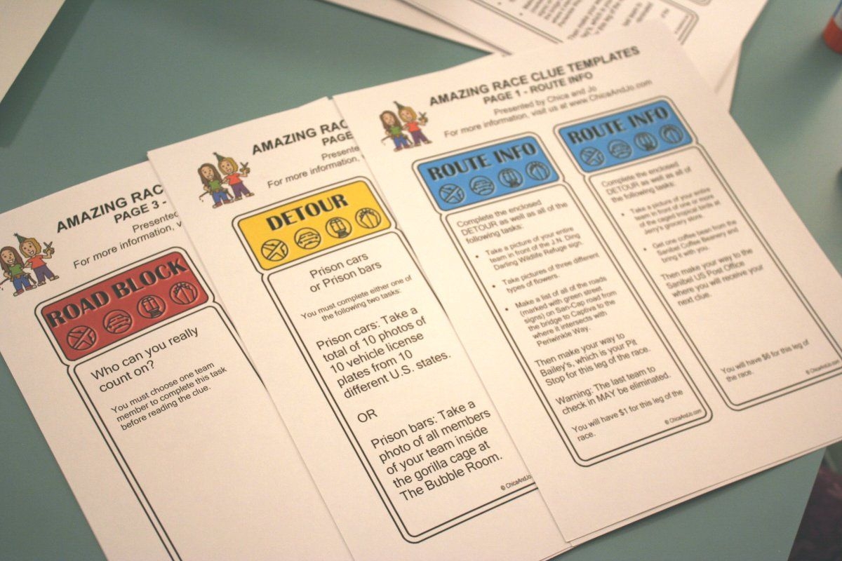 Amazing Race Clue Template Social Media Template