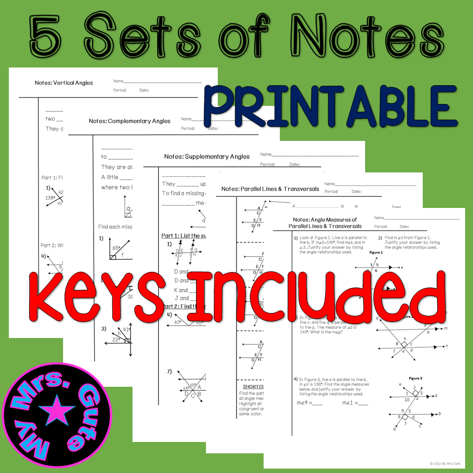 angle relationships worksheet pdf