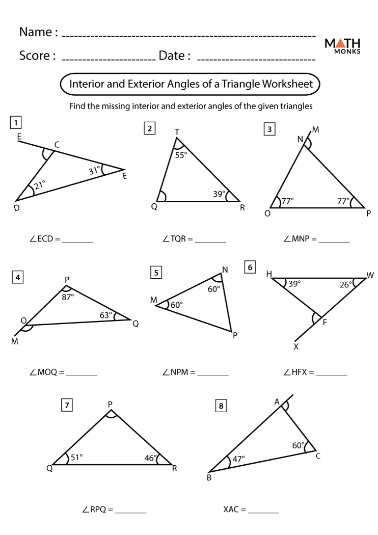 Angles In A Triangle Worksheet KS3 KS4 Maths Beyond Worksheets