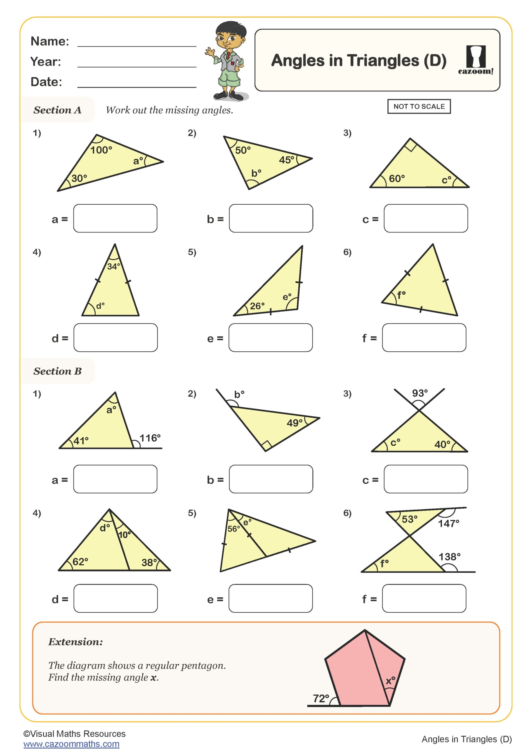 angles and triangles worksheet