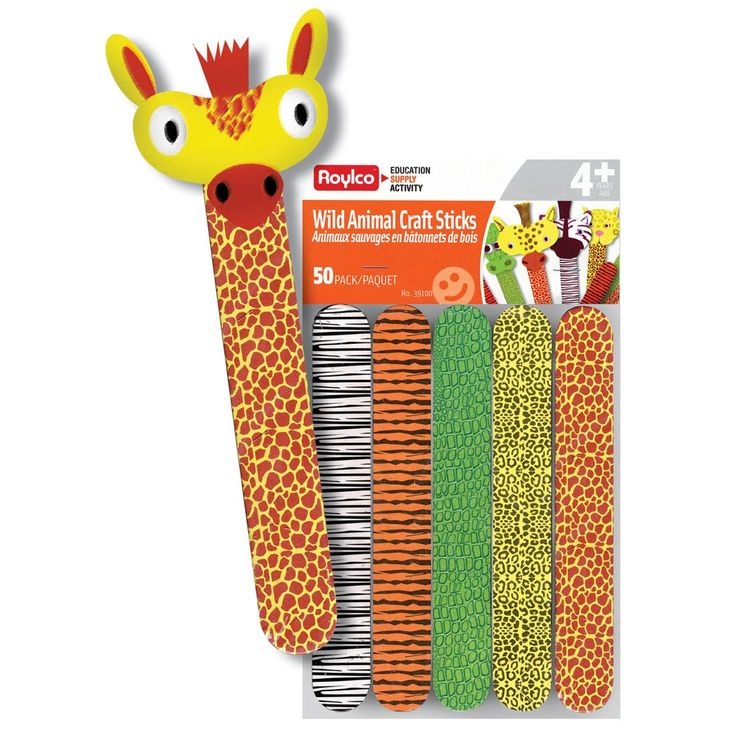 Animal Print Craft Sticks Popsicle Stick Craft 50 Printed Etsy