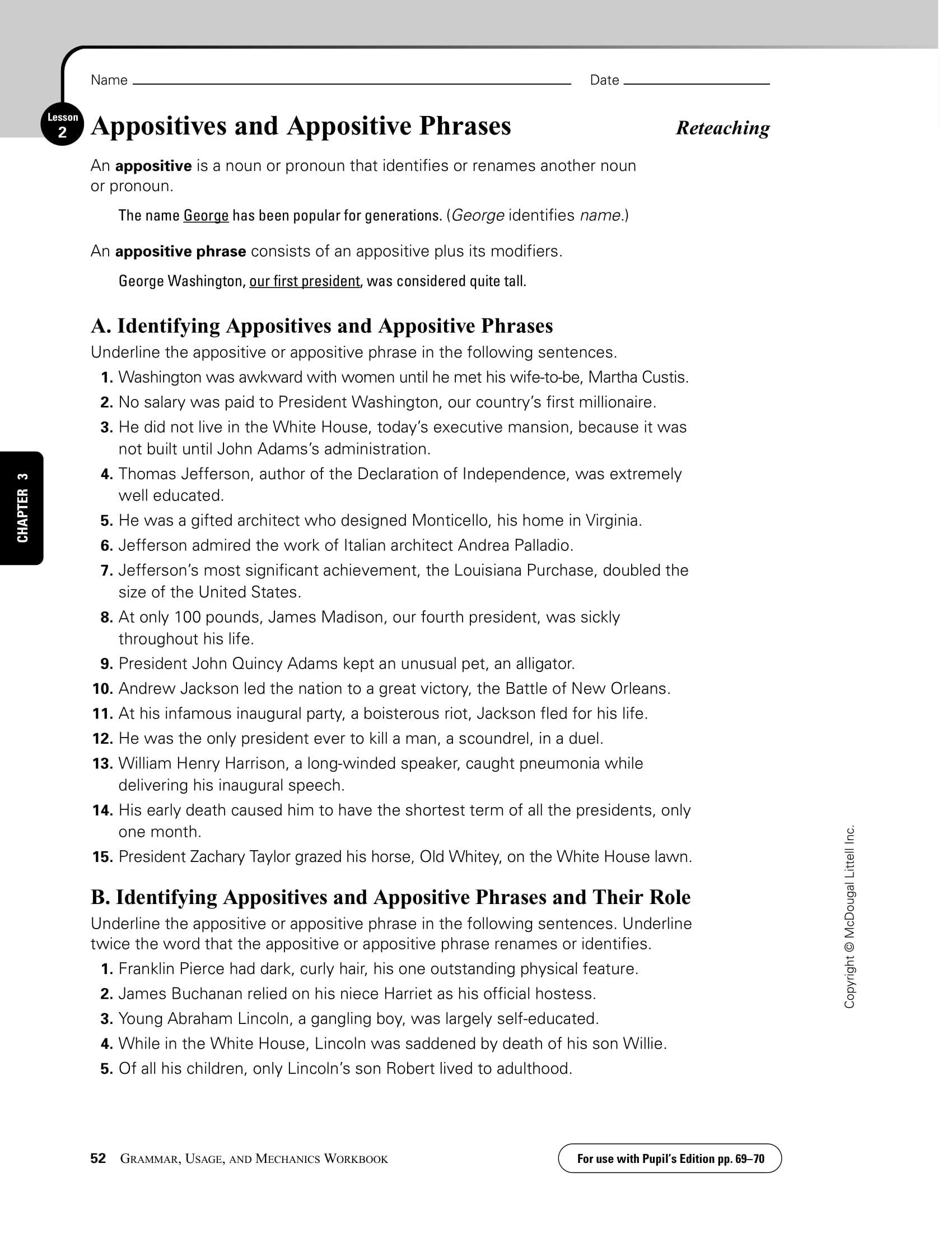 Appositive Phrase Worksheets Add An Apositive To The Sentence 