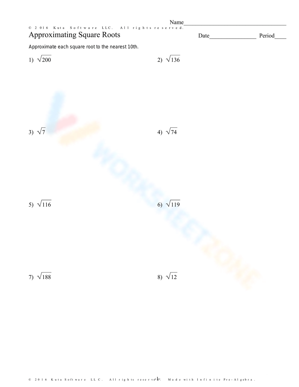 Approximating Square Roots Worksheet Worksheets Library