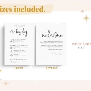 ASCOT Wedding Welcome Card Printable Wedding Itinerary Etsy
