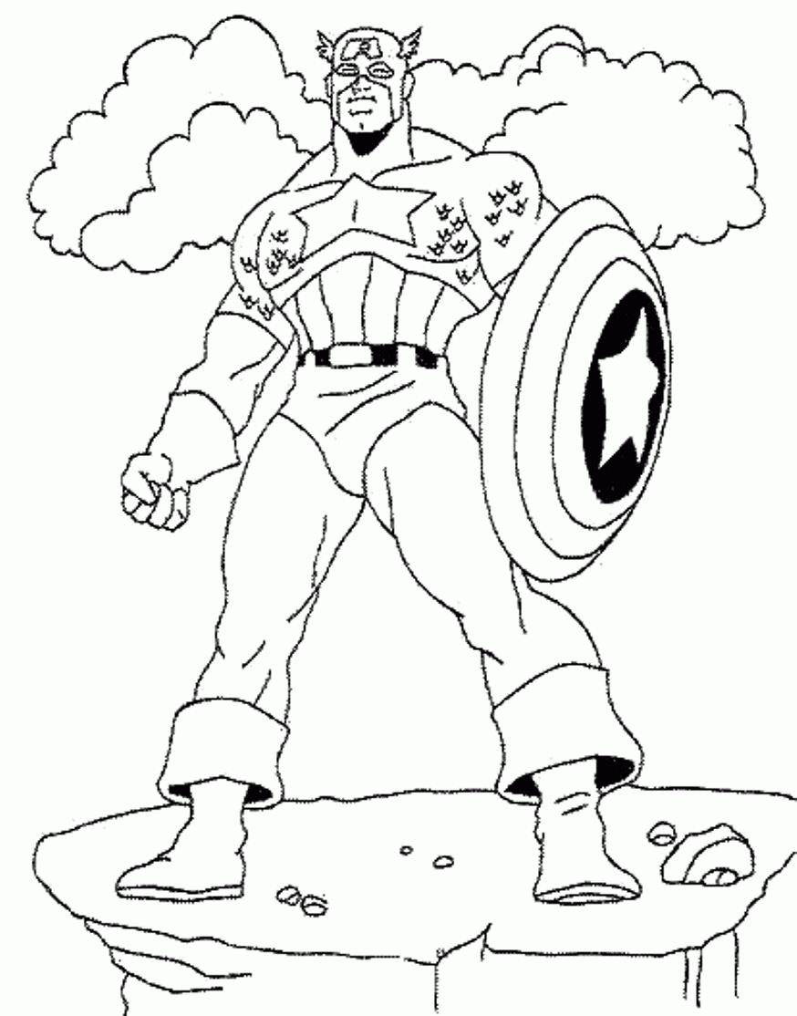 Avengers Captain America Coloring Pages Free Printable Sheets