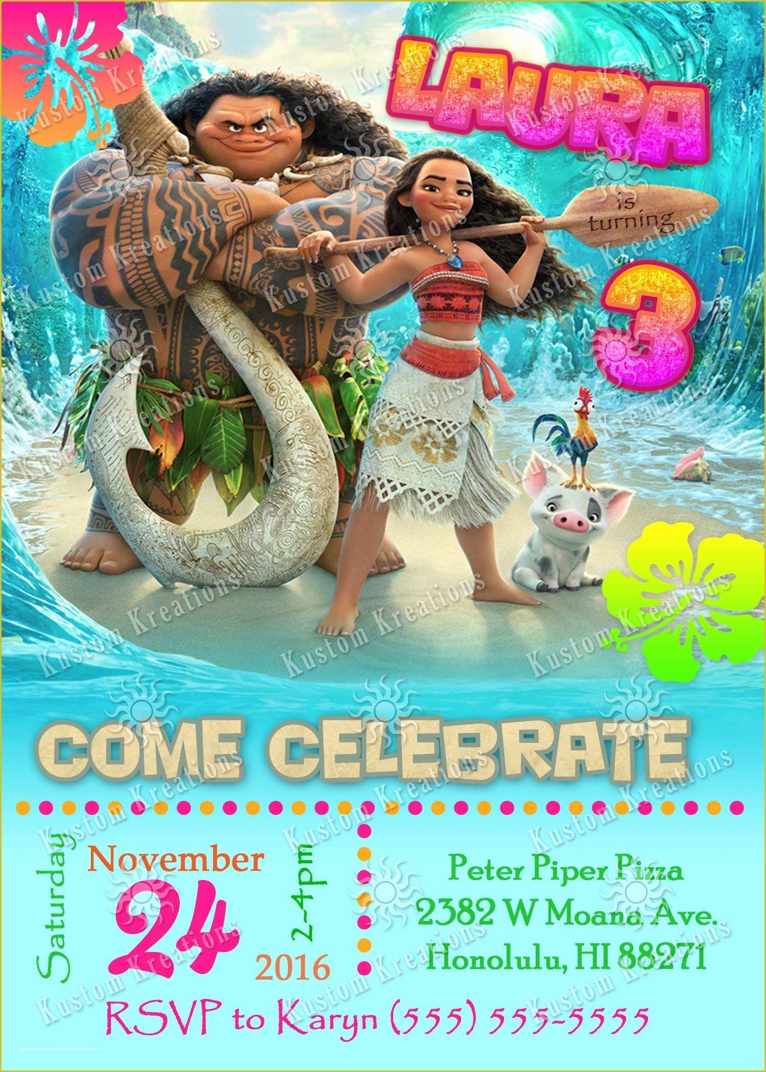 moana birthday invitation template