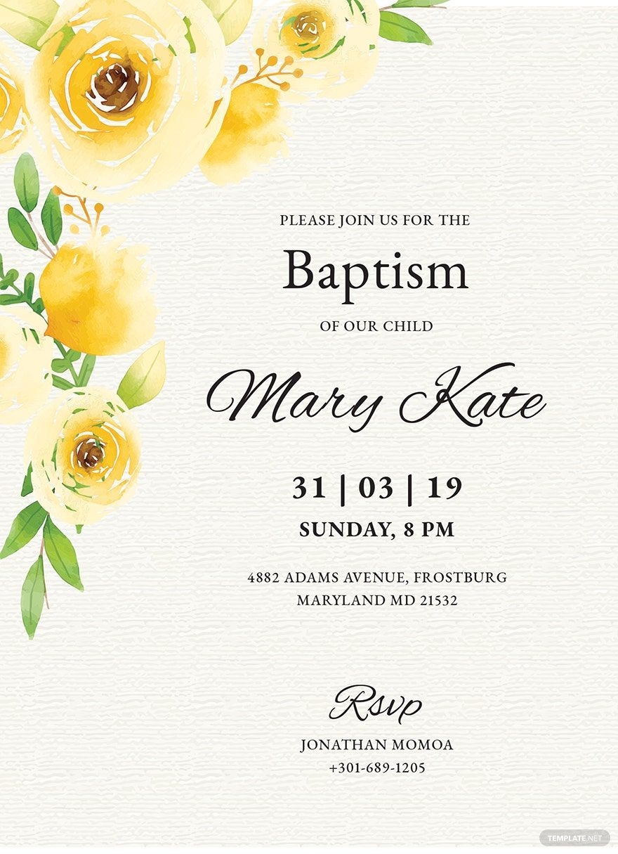 Baptism Invitation Card Template In Illustrator Pages Word Publisher 